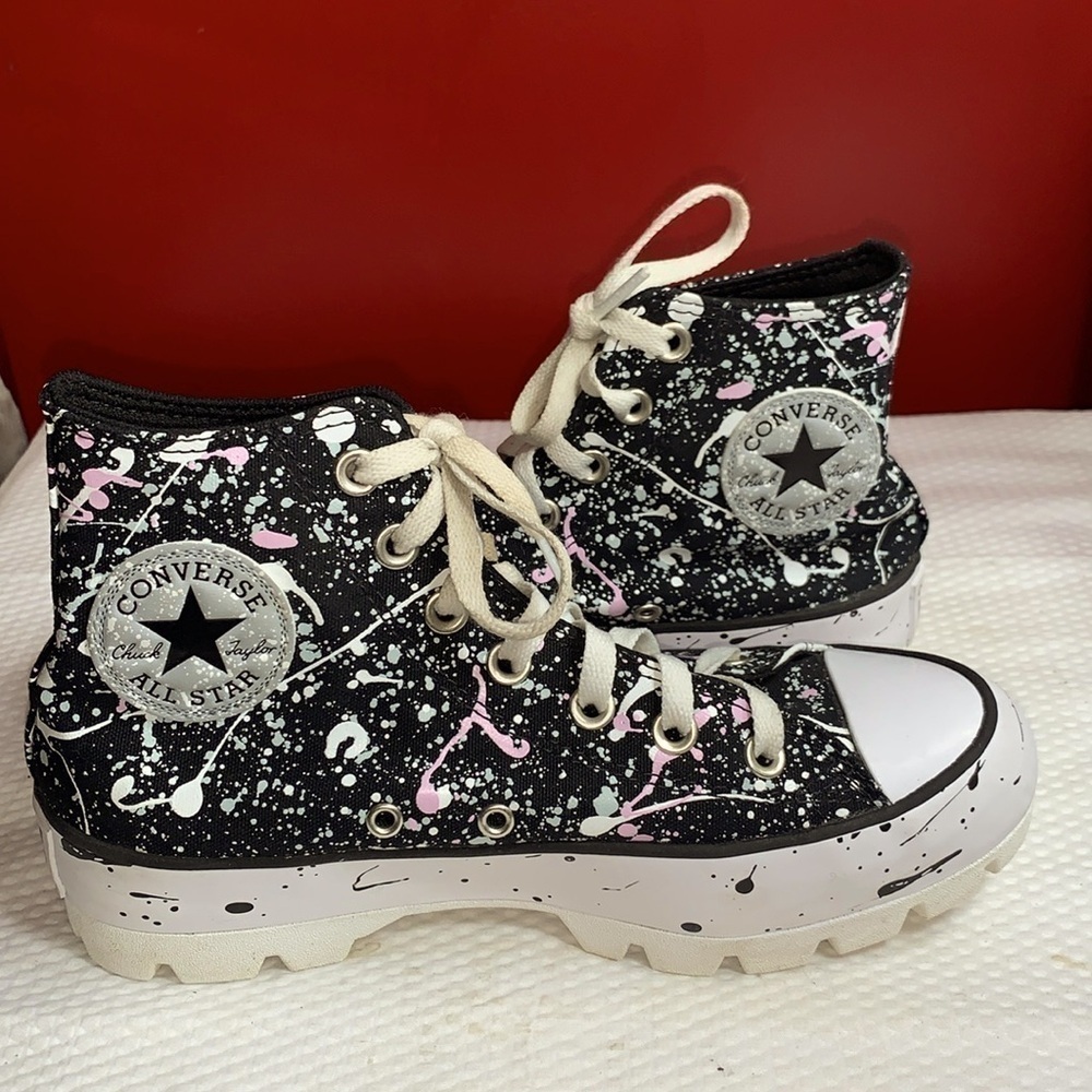 SPLASH PAINTED  PLATFORM CONVERSE SNEAKERS.      10BB4​​​​​​​​​​​​​​​​​​…